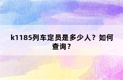 k1185列车定员是多少人？如何查询？