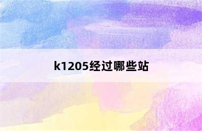 k1205经过哪些站