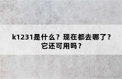k1231是什么？现在都去哪了？它还可用吗？