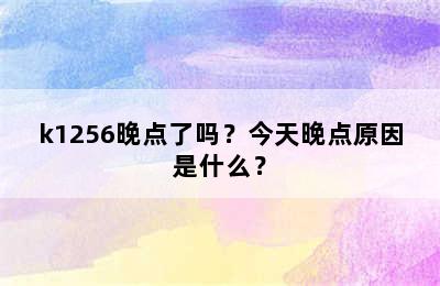 k1256晚点了吗？今天晚点原因是什么？