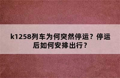 k1258列车为何突然停运？停运后如何安排出行？