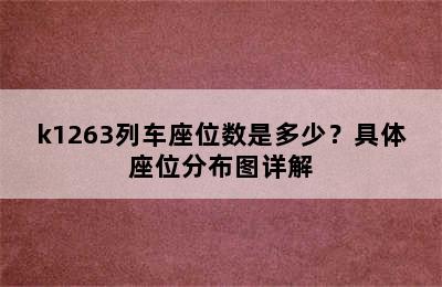 k1263列车座位数是多少？具体座位分布图详解