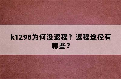 k1298为何没返程？返程途径有哪些？