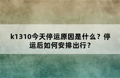 k1310今天停运原因是什么？停运后如何安排出行？