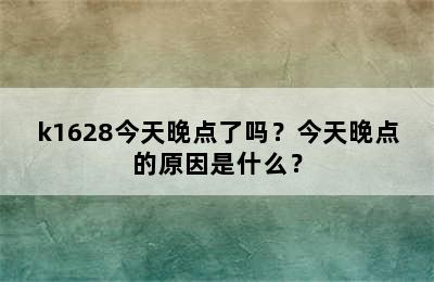 k1628今天晚点了吗？今天晚点的原因是什么？