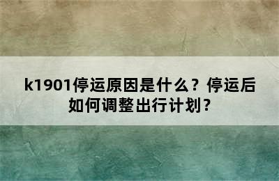 k1901停运原因是什么？停运后如何调整出行计划？