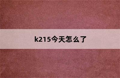 k215今天怎么了