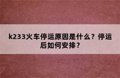 k233火车停运原因是什么？停运后如何安排？