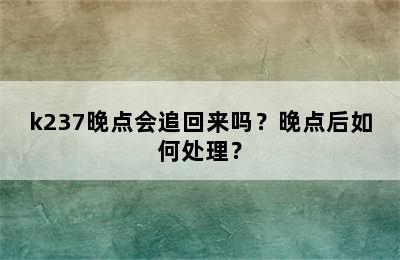 k237晚点会追回来吗？晚点后如何处理？