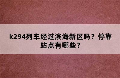 k294列车经过滨海新区吗？停靠站点有哪些？