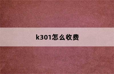 k301怎么收费