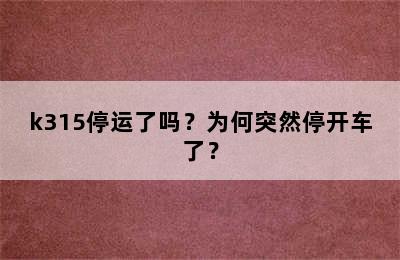 k315停运了吗？为何突然停开车了？