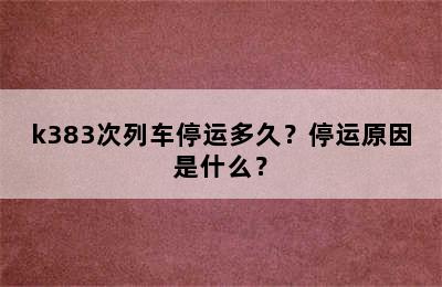 k383次列车停运多久？停运原因是什么？