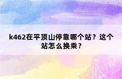 k462在平顶山停靠哪个站？这个站怎么换乘？