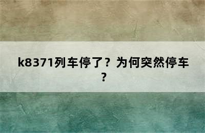 k8371列车停了？为何突然停车？