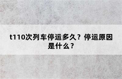 t110次列车停运多久？停运原因是什么？