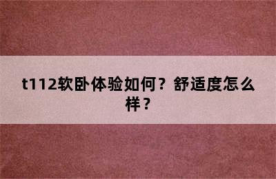 t112软卧体验如何？舒适度怎么样？