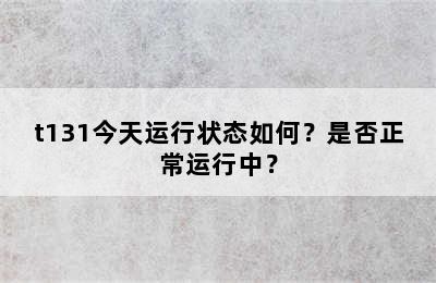 t131今天运行状态如何？是否正常运行中？