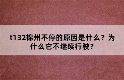 t132锦州不停的原因是什么？为什么它不继续行驶？