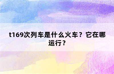 t169次列车是什么火车？它在哪运行？