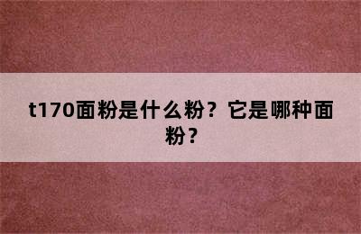 t170面粉是什么粉？它是哪种面粉？