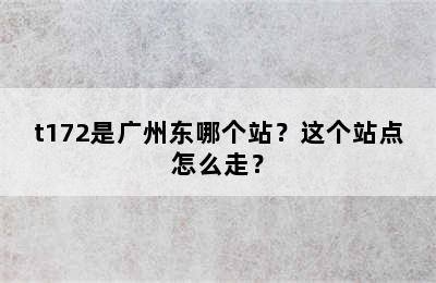 t172是广州东哪个站？这个站点怎么走？