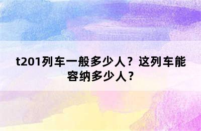 t201列车一般多少人？这列车能容纳多少人？