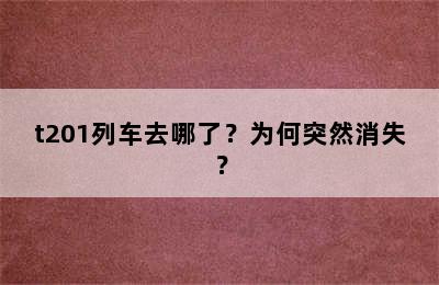 t201列车去哪了？为何突然消失？