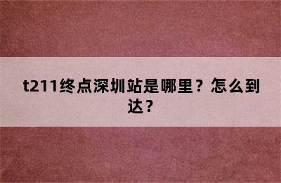 t211终点深圳站是哪里？怎么到达？