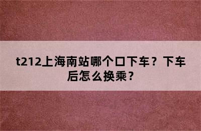 t212上海南站哪个口下车？下车后怎么换乘？