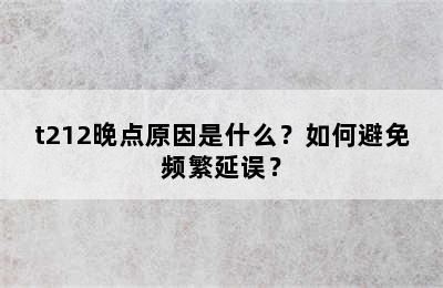 t212晚点原因是什么？如何避免频繁延误？