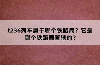t236列车属于哪个铁路局？它是哪个铁路局管辖的？