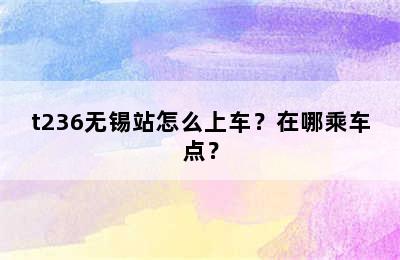 t236无锡站怎么上车？在哪乘车点？