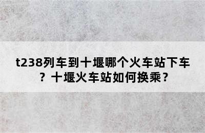 t238列车到十堰哪个火车站下车？十堰火车站如何换乘？