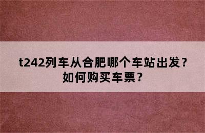 t242列车从合肥哪个车站出发？如何购买车票？