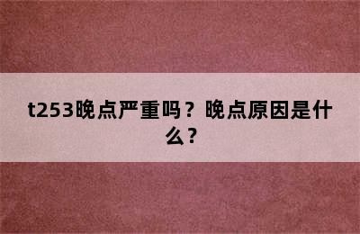 t253晚点严重吗？晚点原因是什么？