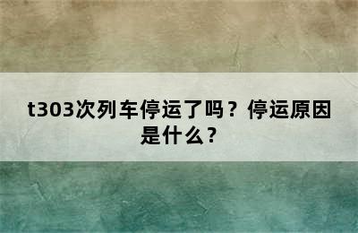 t303次列车停运了吗？停运原因是什么？