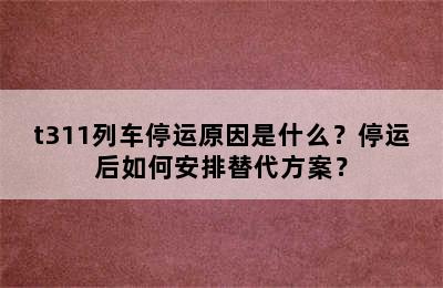 t311列车停运原因是什么？停运后如何安排替代方案？