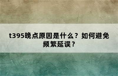 t395晚点原因是什么？如何避免频繁延误？