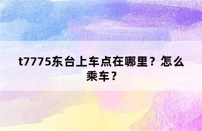 t7775东台上车点在哪里？怎么乘车？