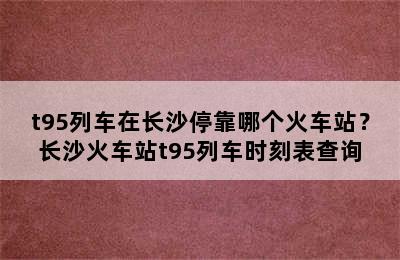 t95列车在长沙停靠哪个火车站？长沙火车站t95列车时刻表查询