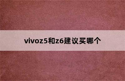 vivoz5和z6建议买哪个