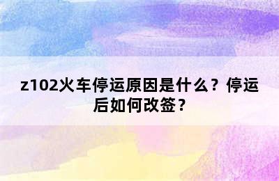 z102火车停运原因是什么？停运后如何改签？