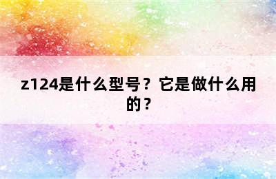 z124是什么型号？它是做什么用的？