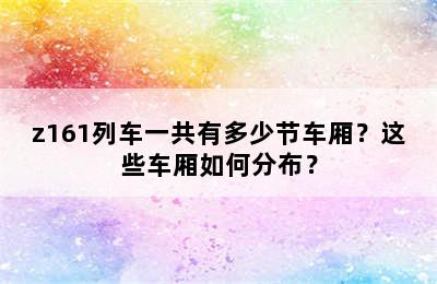 z161列车一共有多少节车厢？这些车厢如何分布？