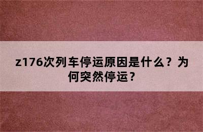 z176次列车停运原因是什么？为何突然停运？