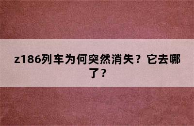 z186列车为何突然消失？它去哪了？