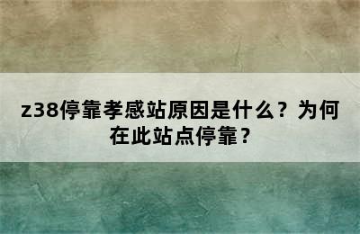 z38停靠孝感站原因是什么？为何在此站点停靠？