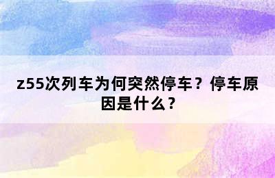 z55次列车为何突然停车？停车原因是什么？