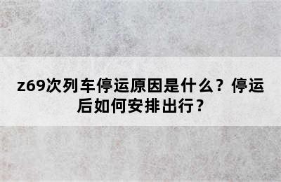 z69次列车停运原因是什么？停运后如何安排出行？